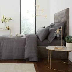 Discount ✔️ Hotel Hotel Cotton 230 Thread Count Charcoal Stripe Duvet Cover 🎉 -Hotel shop 1000167764 alt02