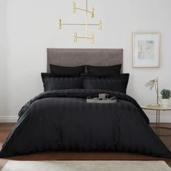 Cheapest 🔥 Hotel Hotel Cotton 230 Thread Count Black Stripe Duvet Cover 😍