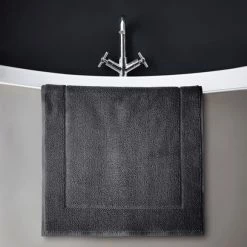Hot Sale 😉 Hotel Hotel Soft Cotton Terry Graphite Bath Mat 🔔