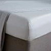 Deals 😀 Hotel Hotel Plain Silver Cotton Tencel 28cm Fitted Sheet 😉