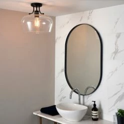 Promo ✨ Hotel Hotel Lilier Bathroom 1 Light Flush Ceiling Fitting 🛒 -Hotel shop 30789845 alt04