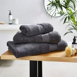 Coupon 👍 Dunelm Graphite Hotel Luxury Organic Cotton Towel 🛒